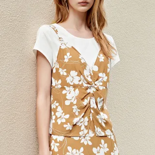 假兩件渡假印花七分袖雪紡上衣 《AB14662》 歷史價格詳細信息