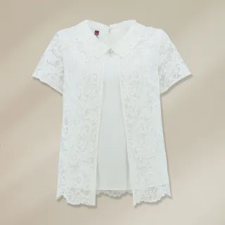 【ILEY 伊蕾】重工蕾絲假兩件式上衣(白色；M-2L；1232071880) 價格比較,價格查詢,歷史價格詳細信息