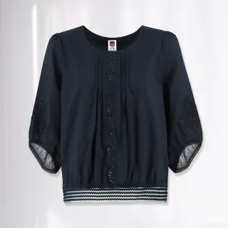 【ILEY 伊蕾】蕾絲線條感拼接網紗圓領上衣(杏色；M-XL；1233081812) 歷史價格詳細信息