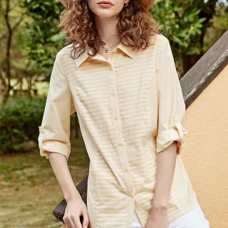 【ILEY 伊蕾】條紋微澎袖兩穿式外套(灰色；M-XL；1242014010) 歷史價格詳細信息