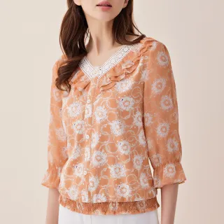 【ILEY 伊蕾】雪紡七分袖造型上衣(深藍；L-3L；1243181103) 歷史價格詳細信息