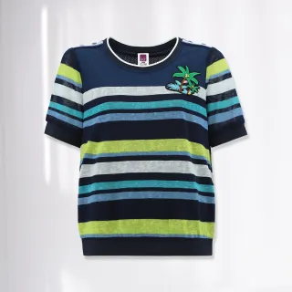 【ILEY 伊蕾】夏日扶桑花印花棉質上衣(綠色；M-XL；1232061250) 歷史價格詳細信息