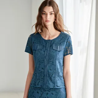 【ILEY 伊蕾】重工蕾絲假兩件式上衣(白色；M-2L；1232071880) 歷史價格詳細信息