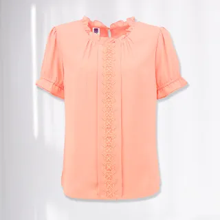 【ILEY 伊蕾】優雅荷葉綁帶手繪風玫瑰印花雪紡上衣(淺綠色；M-2L；1232181423) 歷史價格詳細信息