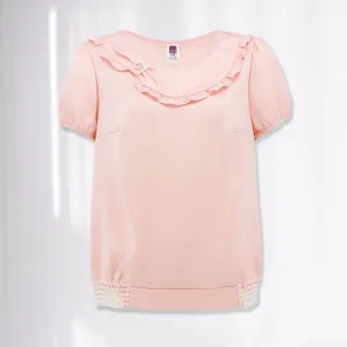 【ILEY 伊蕾】貴氣淑女造型領拼接雪紡絲巾印花上衣1213081024(粉) 歷史價格詳細信息