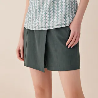 【ILEY 伊蕾】都會條紋腰帶造型車線開衩寬褲1222026639(黑) 歷史價格詳細信息