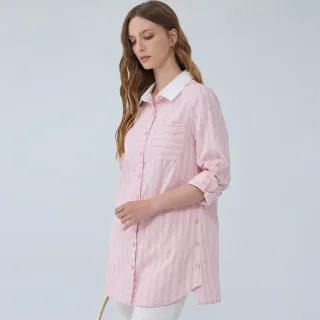 【ILEY 伊蕾】條紋微澎袖兩穿式外套(灰色；M-XL；1242014010) 歷史價格詳細信息