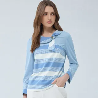 【ILEY 伊蕾】柔美花兒印花條紋蕾絲造型上衣1213071879(粉) 歷史價格詳細信息