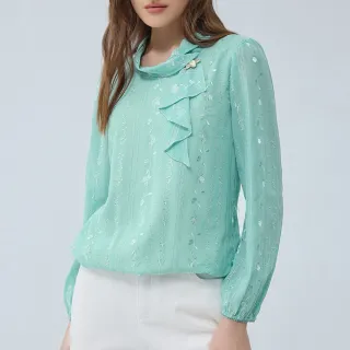 【ILEY 伊蕾】浪漫花卉緹花雪紡上衣(淺紫色；M-XL；1232281405) 歷史價格詳細信息