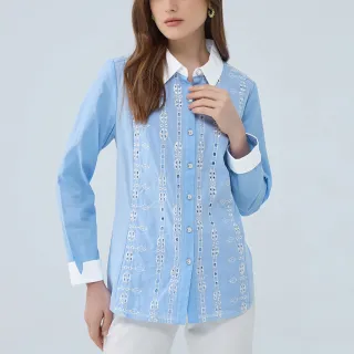 【ILEY 伊蕾】刺繡孔洞萊賽爾針織外套(杏色；M-XL；1241515208) 歷史價格詳細信息