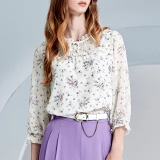 【ILEY 伊蕾】雪紡七分袖造型上衣(深藍；L-3L；1243181103) 歷史價格詳細信息