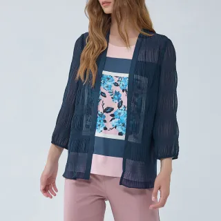 【ILEY 伊蕾】壓摺絲巾印花假兩件雪紡上衣(深藍色；L-XL；1233061403) 價格比較,價格查詢,歷史價格詳細信息