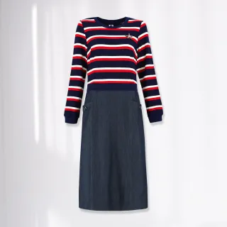 【ILEY 伊蕾】牛仔印花假兩件式短版上衣(藍色；M-XL；1232071228) 歷史價格詳細信息