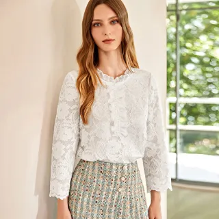 【ILEY 伊蕾】宮廷感重工蕾絲上衣(白色；M-XL；1233021852) 價格比較,價格查詢,歷史價格詳細信息