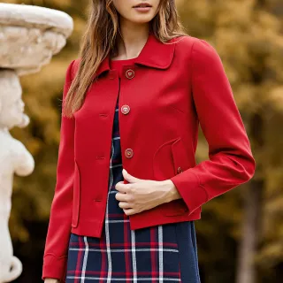 【ILEY 伊蕾】優雅撞色花瓣領型拼接蕾絲袖針織上衣(粉色；M-XL；1231065006) 歷史價格詳細信息