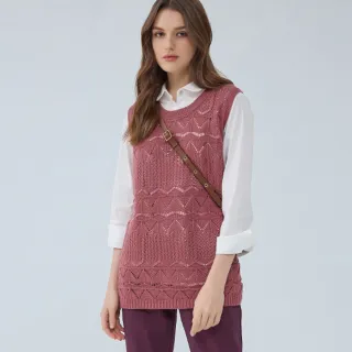 【ILEY 伊蕾】線條感撞色針織上衣(深藍色；M-2L；1234241602) 歷史價格詳細信息