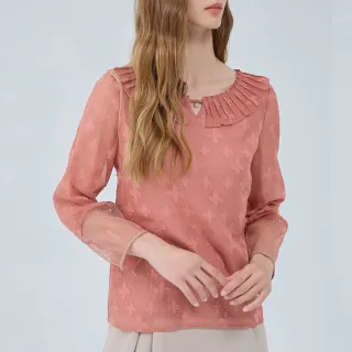 【ILEY 伊蕾】拼接雪紡POLO領針織上衣(深藍色；M-2L；1241405009) 歷史價格詳細信息