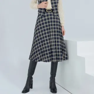 【ILEY 伊蕾】學院風格紋造型剪接垂墜荷葉褲裙(灰色；M-XL；1223422402) 歷史價格詳細信息