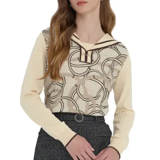 【ILEY 伊蕾】文藝復興絲巾拼接娃娃領針織上衣(杏色；M-XL；1233405002) 價格比較,價格查詢,歷史價格詳細信息