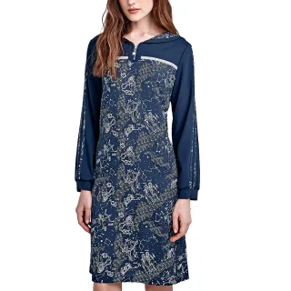 【ILEY 伊蕾】星空雪紡拼接H型洋裝(深藍色；M-2L；1233077416) 價格比較,價格查詢,歷史價格詳細信息