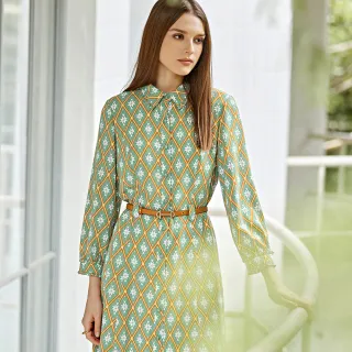 【ILEY 伊蕾】復古雪花菱格紋提織針織背心(綠色；M-XL；1233015737) 歷史價格詳細信息