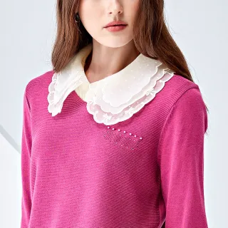 【ILEY 伊蕾】波浪領縲縈針織上衣(黑色；M-2L；1241455002) 歷史價格詳細信息