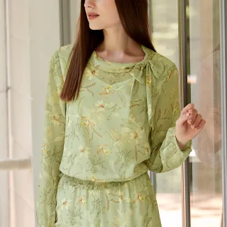 【ILEY 伊蕾】花卉圓領七分袖針織上衣(黃；M-2L；1244011605) 歷史價格詳細信息