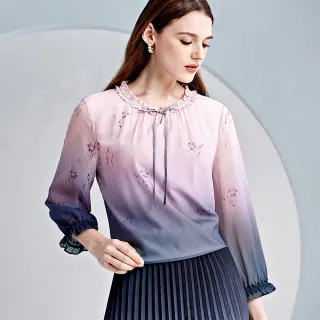 【ILEY 伊蕾】花卉荷葉雪紡洋裝(深藍色；M-XL；1233067414) 歷史價格詳細信息