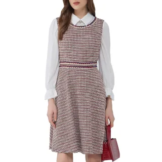 【ILEY 伊蕾】暗香紅小香格紋花呢亮蔥外套(紅色；M-XL；1234024021) 歷史價格詳細信息