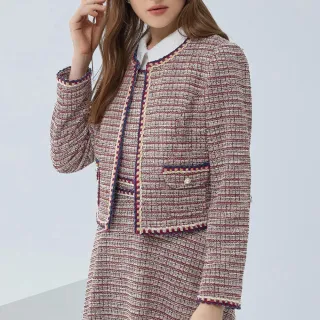 【ILEY 伊蕾】暗香紅小香格紋花呢亮蔥外套(紅色；M-XL；1234024021) 價格比較,價格查詢,歷史價格詳細信息