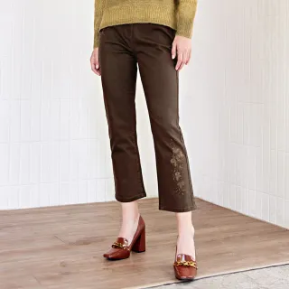 【ILEY 伊蕾】花卉星點抽鬚八分牛仔小直筒褲(白色；M-XL；1233338615) 歷史價格詳細信息