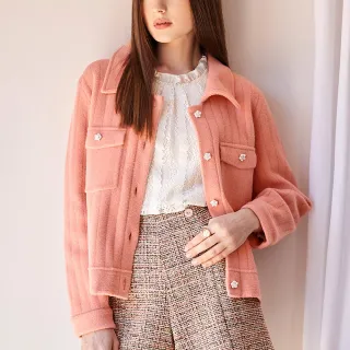 【ILEY 伊蕾】甜美格紋感棉質針織拼接雪紡手袖上衣(兩色；M-XL；1223405006) 歷史價格詳細信息