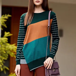 【ILEY 伊蕾】拼接條紋牛仔連帽上衣(藍；M-2L；1243018117) 歷史價格詳細信息