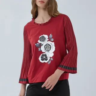 【ILEY 伊蕾】刺繡拼接圖棉質上衣(白色；M-XL；1242171207) 歷史價格詳細信息