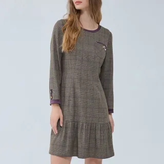 【ILEY 伊蕾】撞色格紋拼接磨毛上衣(淺綠色；M-2L；1234281604) 歷史價格詳細信息