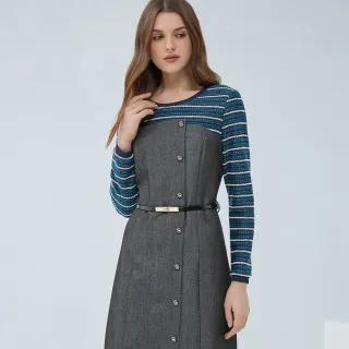 【ILEY 伊蕾】撞色鍊條提織針織上衣(黑色；M-2L；1234405003) 歷史價格詳細信息