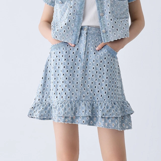 【ILEY 伊蕾】抽鬚修身直筒八分棉質牛仔褲(綠色；M-XL；1222078675) 歷史價格詳細信息