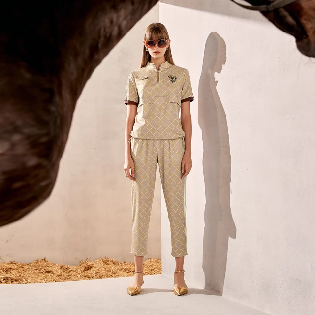 【ILEY 伊蕾】菱格織紋縲縈窄管長褲(深綠色；M-XL；1233026311) 歷史價格詳細信息