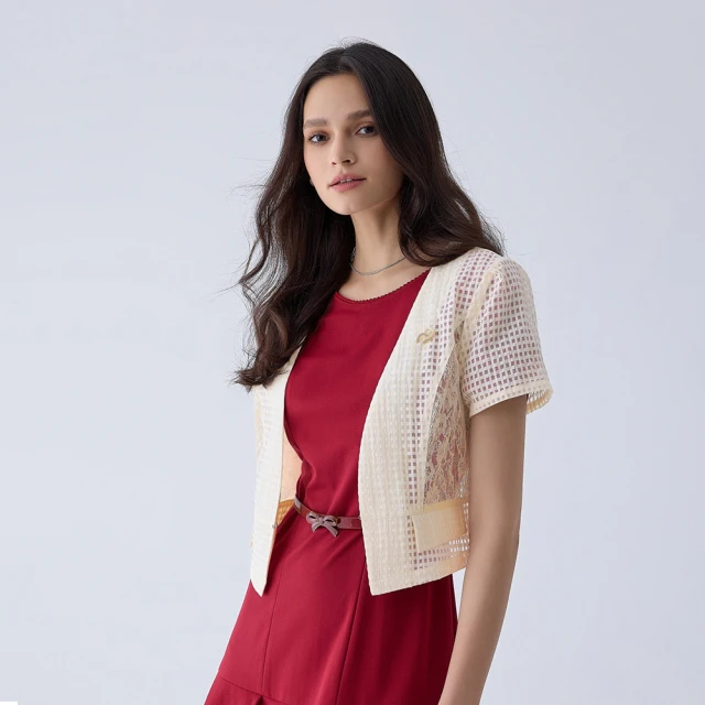 【ILEY 伊蕾】格紋小香風針織背心外套(深藍色；M-XL；1234405710) 歷史價格詳細信息