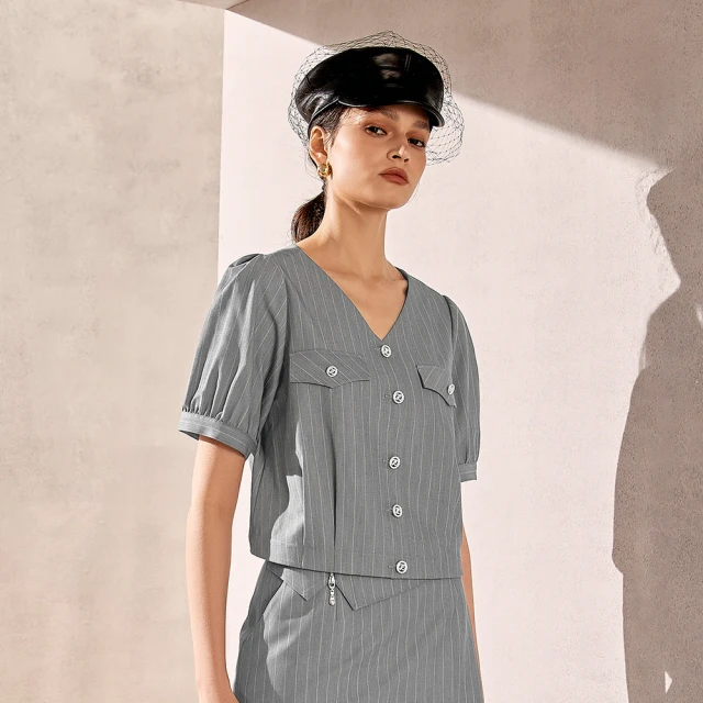 【ILEY 伊蕾】條紋微澎袖兩穿式外套(灰色；M-XL；1242014010) 價格比較,價格查詢,歷史價格詳細信息