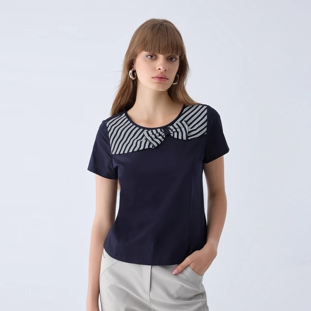 【ILEY 伊蕾】條紋微澎袖兩穿式外套(灰色；M-XL；1242014010) 歷史價格詳細信息