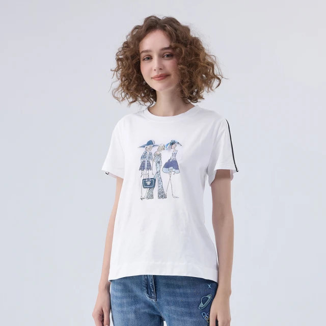 【ILEY 伊蕾】刺繡圖輕牛仔抽鬚反摺直筒褲(藍色；M-2L；1242338619) 歷史價格詳細信息