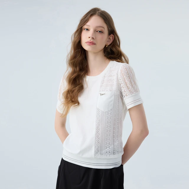 【ILEY 伊蕾】氣質高雅立體織紋縫鑽造型縲縈針織上衣(兩色；M-XL；1224075016) 歷史價格詳細信息