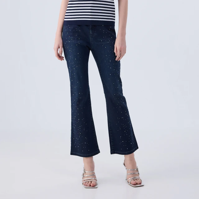 【ILEY 伊蕾】亮采幾何圖案漸層造型七分袖上衣1221281406(深藍) 歷史價格詳細信息