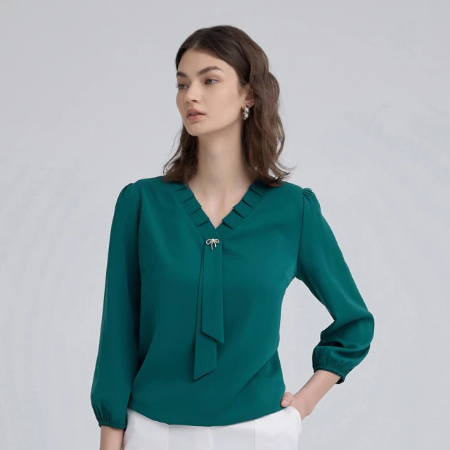 【ILEY 伊蕾】雪紡七分袖造型上衣(深藍；L-3L；1243181103) 歷史價格詳細信息