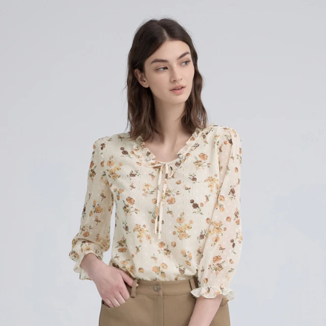 【ILEY 伊蕾】雪紡七分袖造型上衣(深藍；L-3L；1243181103) 歷史價格詳細信息