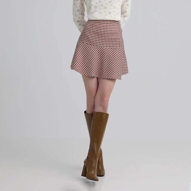 【ILEY 伊蕾】千禧學院風不規則壓褶褲裙(綠色；M-XL；1233012439) 歷史價格詳細信息