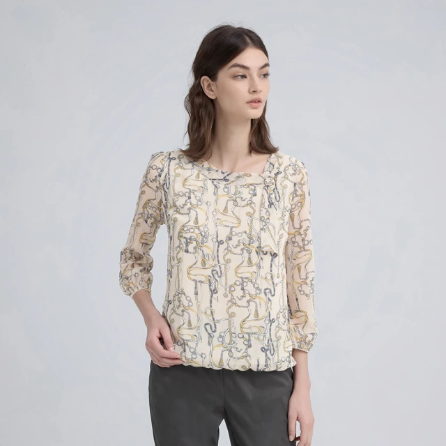 【ILEY 伊蕾】雪紡七分袖造型上衣(深藍；L-3L；1243181103) 歷史價格詳細信息