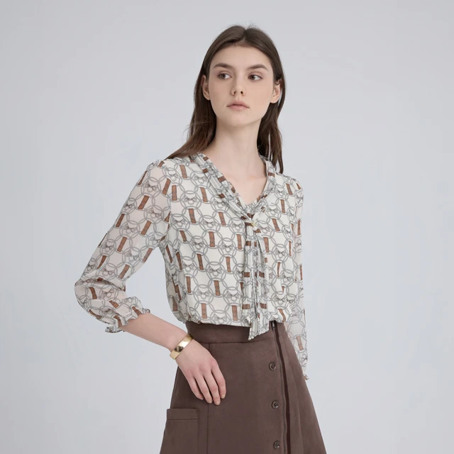 【ILEY 伊蕾】雪紡七分袖造型上衣(深藍；L-3L；1243181103) 歷史價格詳細信息