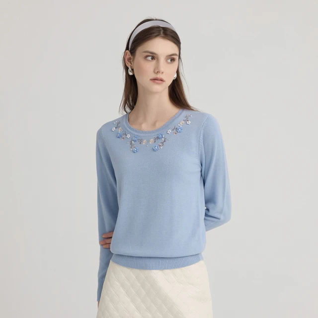 【ILEY 伊蕾】花卉圓領七分袖針織上衣(黃；M-2L；1244011605) 歷史價格詳細信息